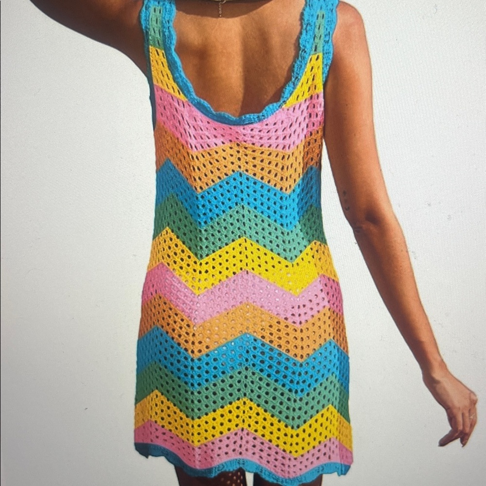Sleeveless Beach Crochet Cover Up - Picture 2 of 5